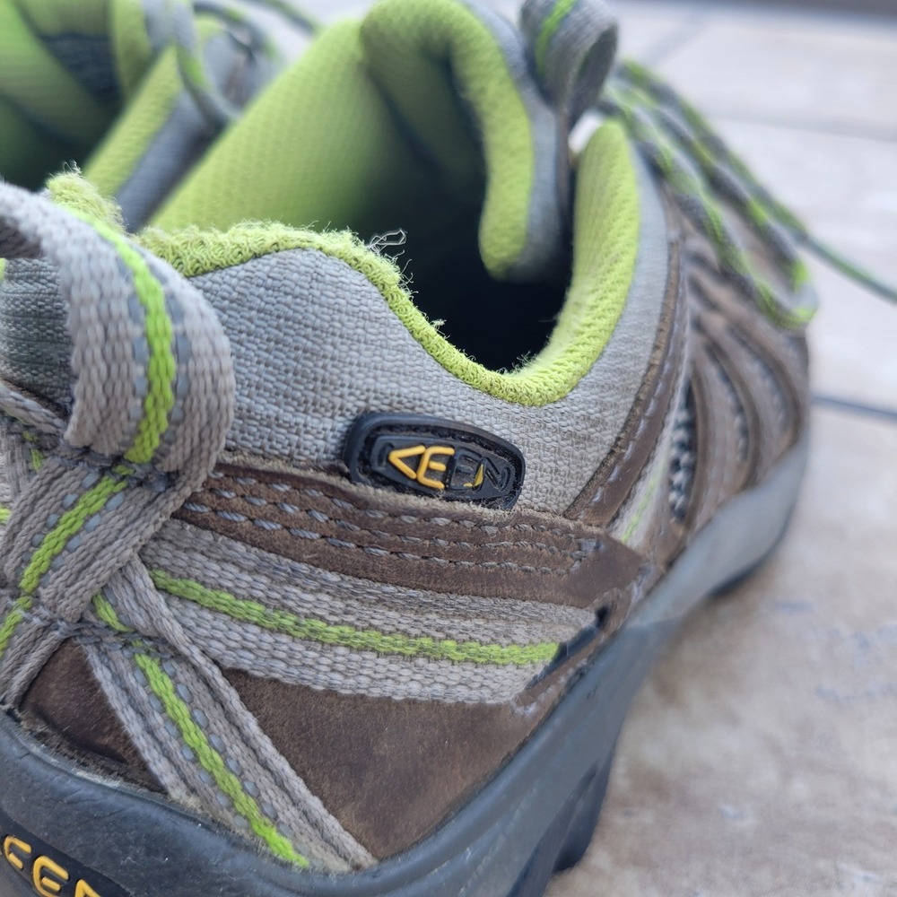 KEEN Voyageur Hiking Shoes Womens 6 Brown Lime Green Leather Mesh 1010141 - Picture 7 of 16